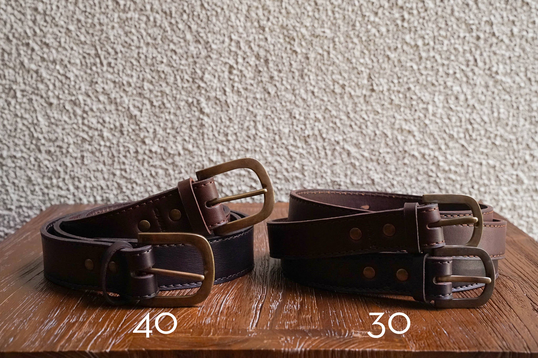 Comparison between 40 & 30mm belts.