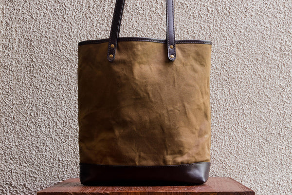 Slim Tote/Mocca - Waxed Twill