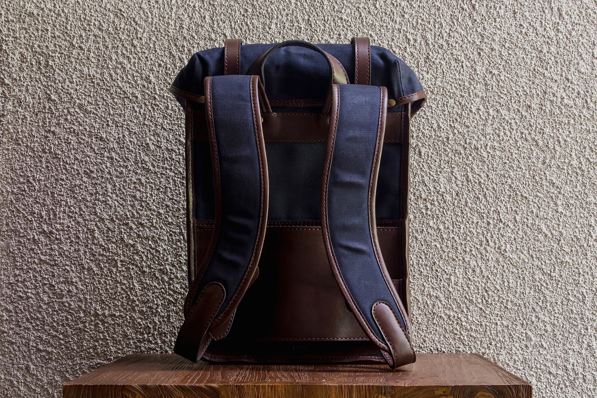backpack twill leather Workpack | Backpack | Navy | Monogrammed