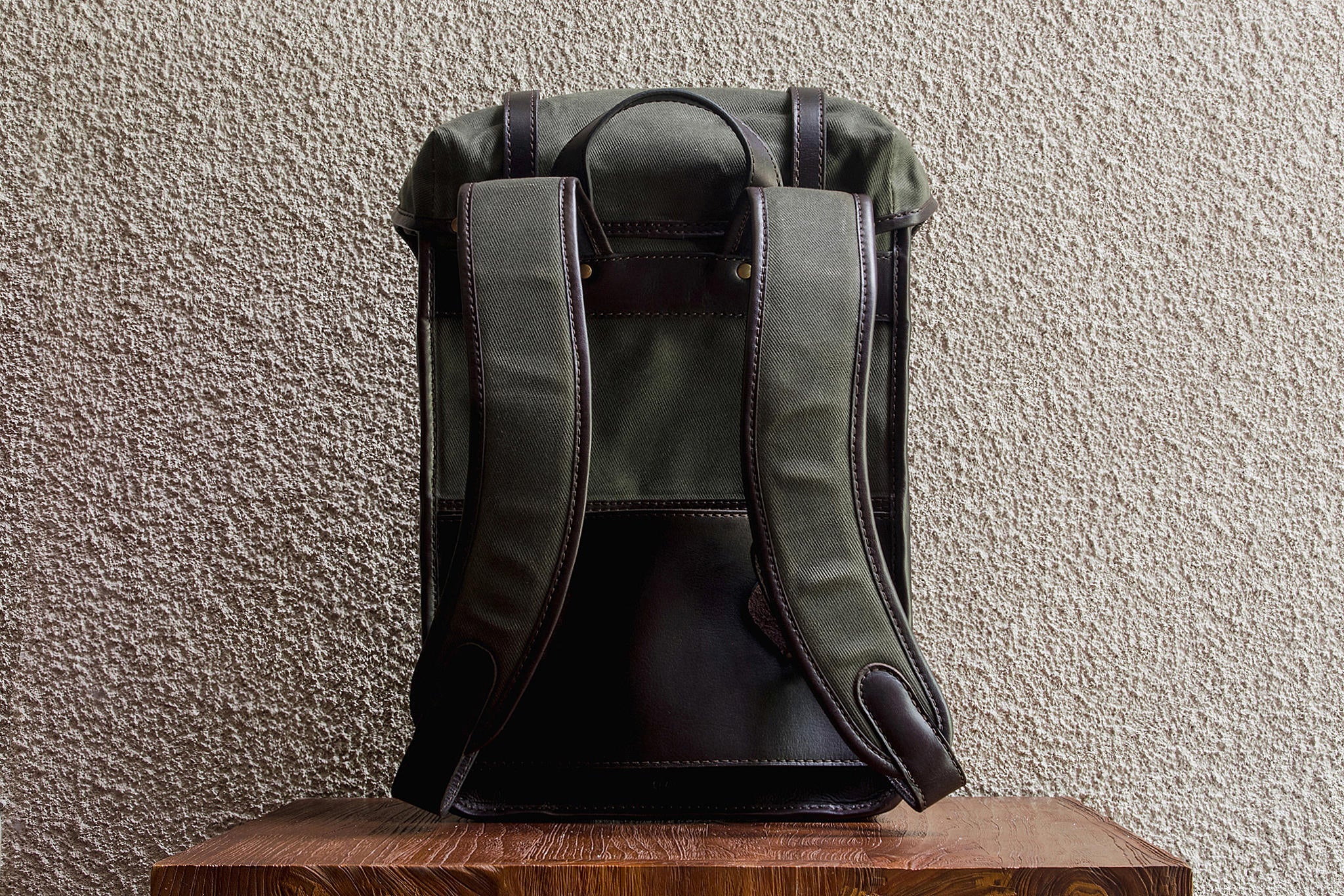 backpack twill leather Workpack | Backpack | Olive | Monogrammed